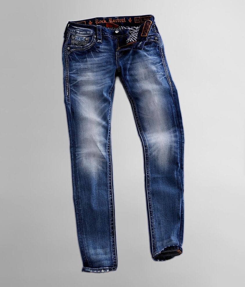 Rock Revival Flax Mid-Rise Skinny Stretch Jean front view