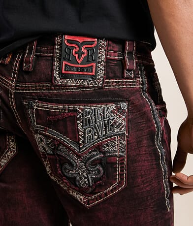 Rock Revival Prackel 14&quot; Stretch Short back pocket view