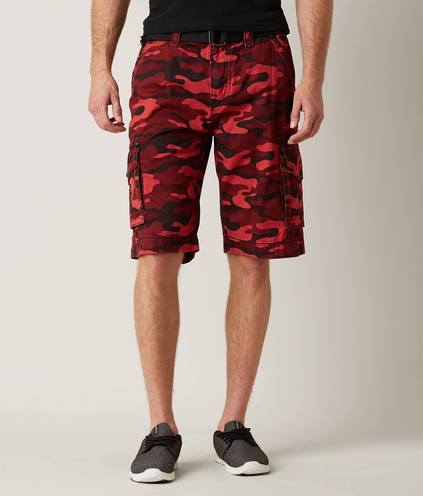 red camo cargo shorts