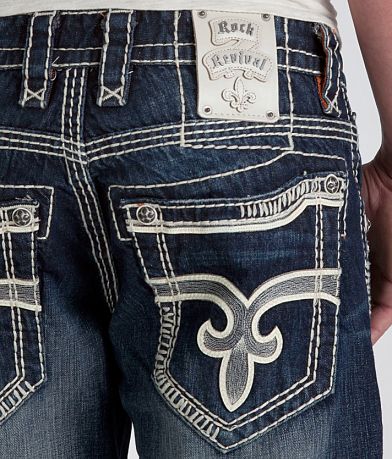 Rock Revival Jason Relaxed Straight Jean back pocket view