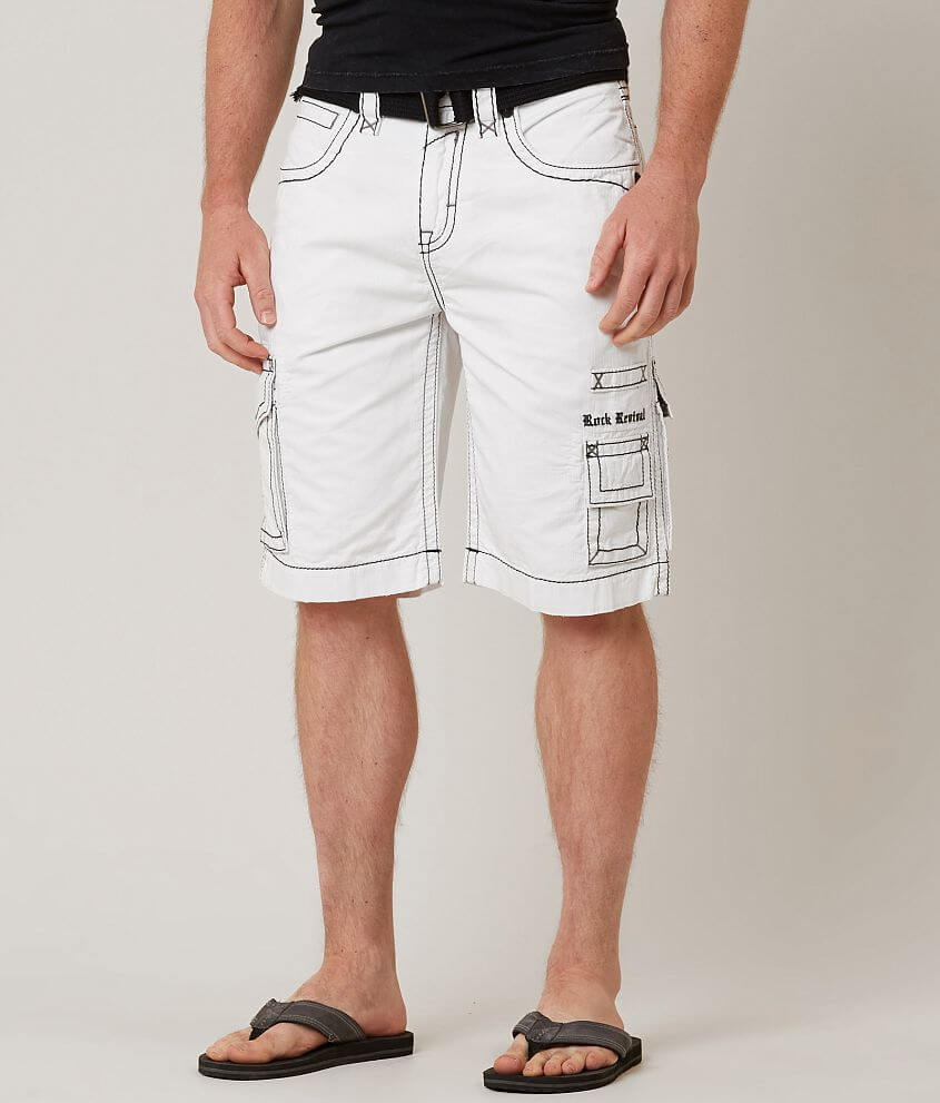 Mexico Fabel Kejser Rock Revival Slim Cargo Short - Men's Shorts in White | Buckle