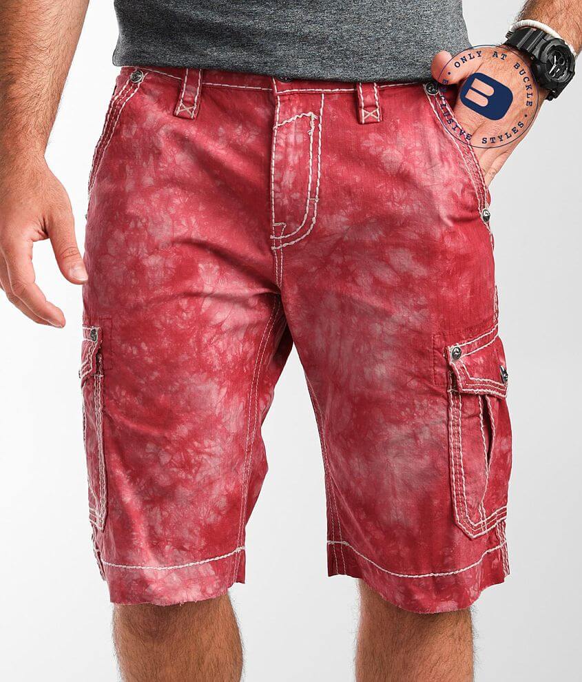 Rock Revival Classic Cargo Short - Men's Shorts in Red Tie Dye | Buckle