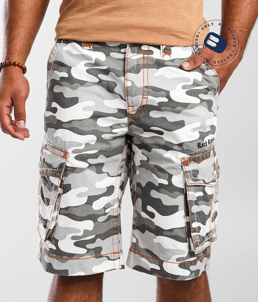 Rock Revival Classic Cargo Short Men S Shorts In Grey Camo Buckle