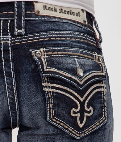 Rock Revival Clover Boot Stretch Jean back pocket view