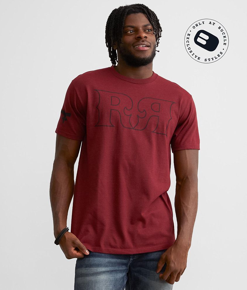 Rock Revival Pauli T-Shirt - Men's T-Shirts in Crimson Black Heather ...