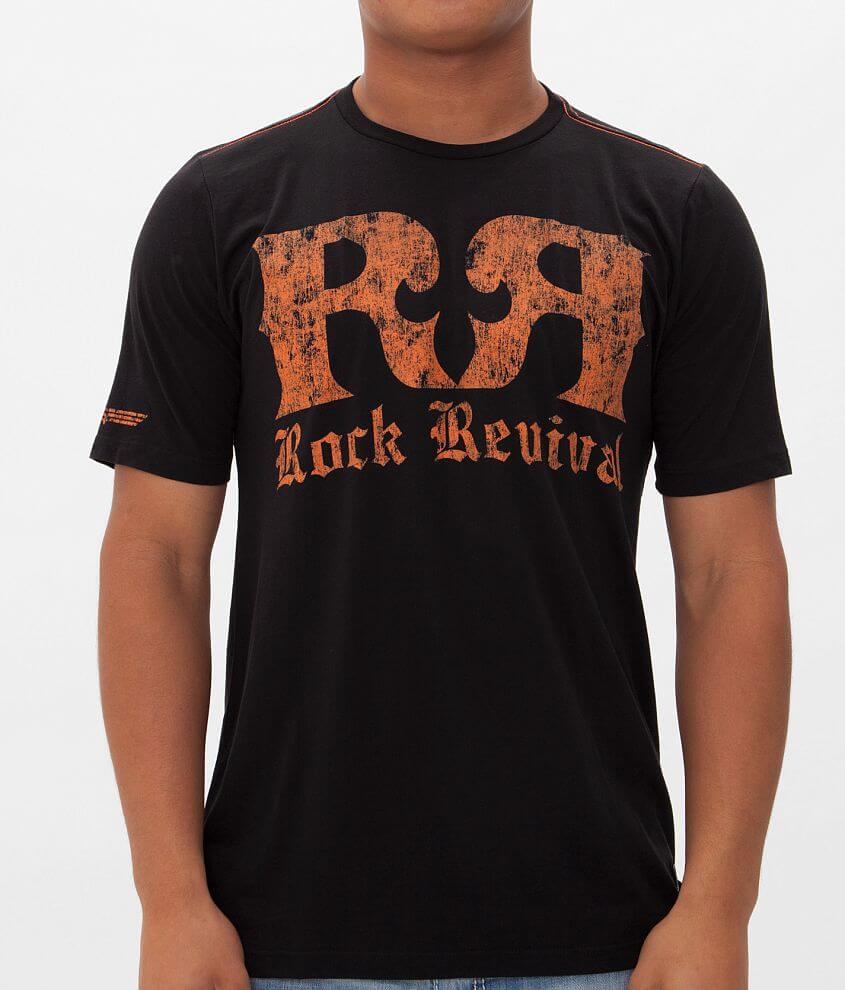 Rock Revival Double R Outline T-Shirt - Men's T-Shirts in Black | Buckle