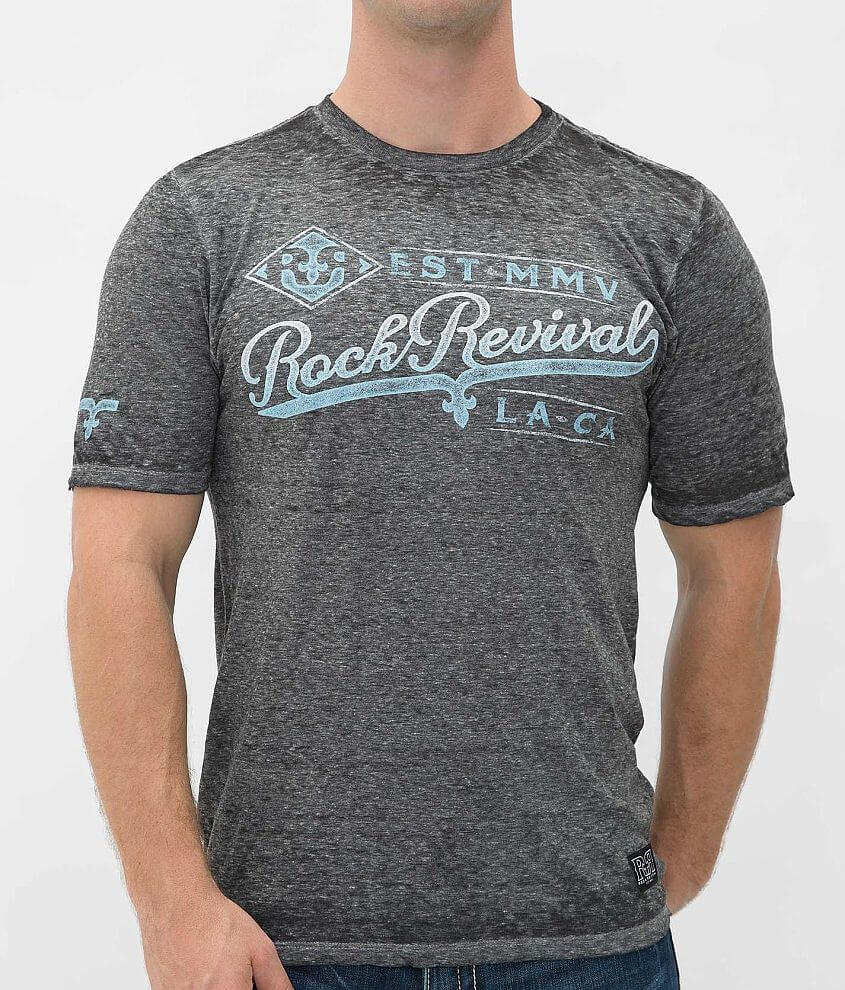 Rock Revival America T-Shirt - Men's T-Shirts in Grey Aqua | Buckle