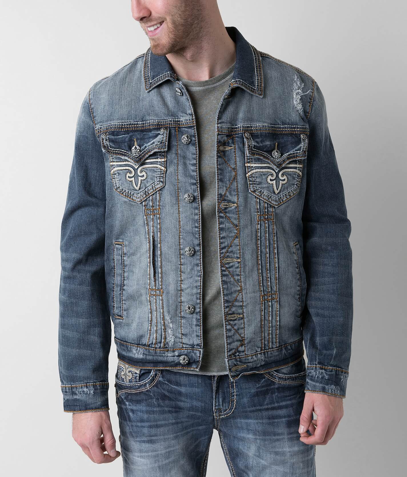 mens rock revival jean jacket