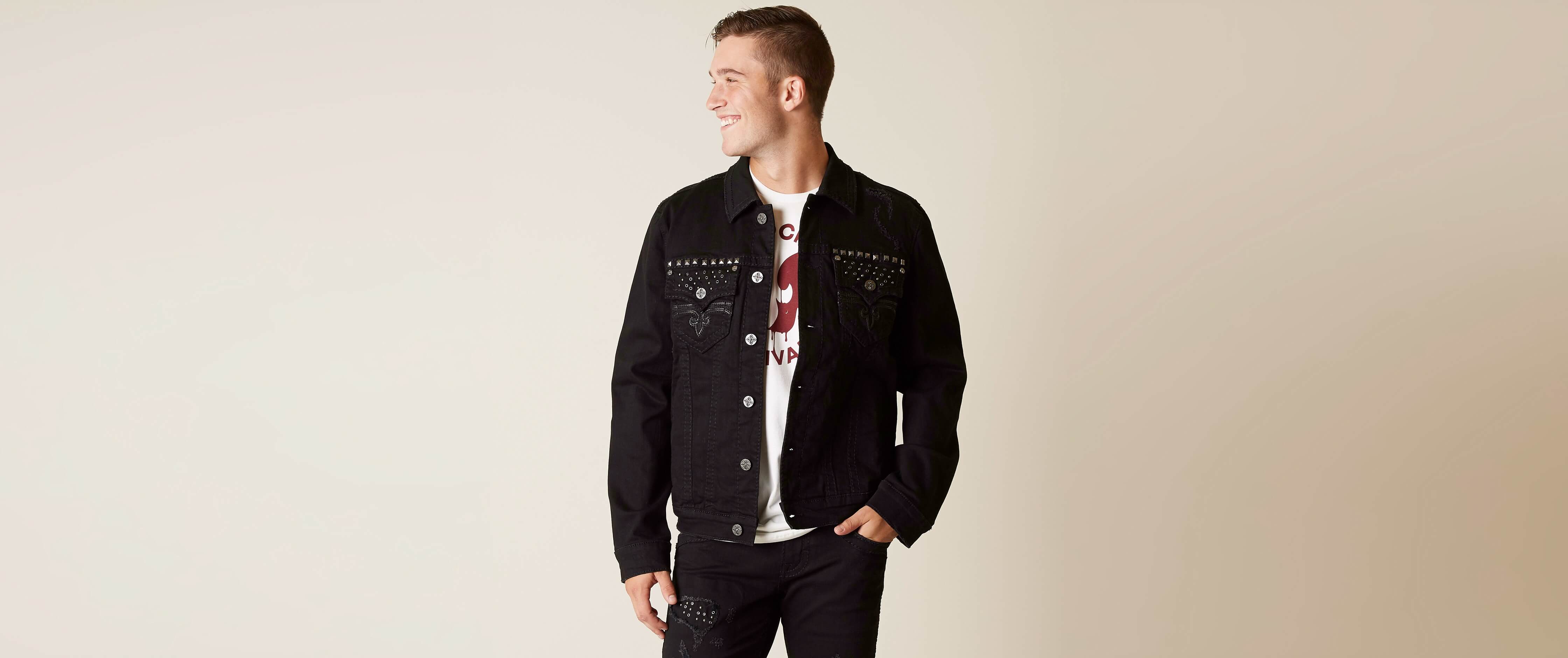 mens rock revival jean jacket