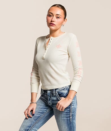 Rock Revival Gothic Thermal Henley front view