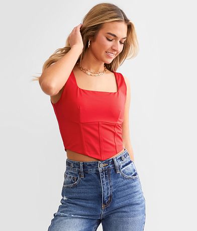 Willow &amp; Root Satin Corset Cropped Tank Top FULL_RIGHT_SIDE