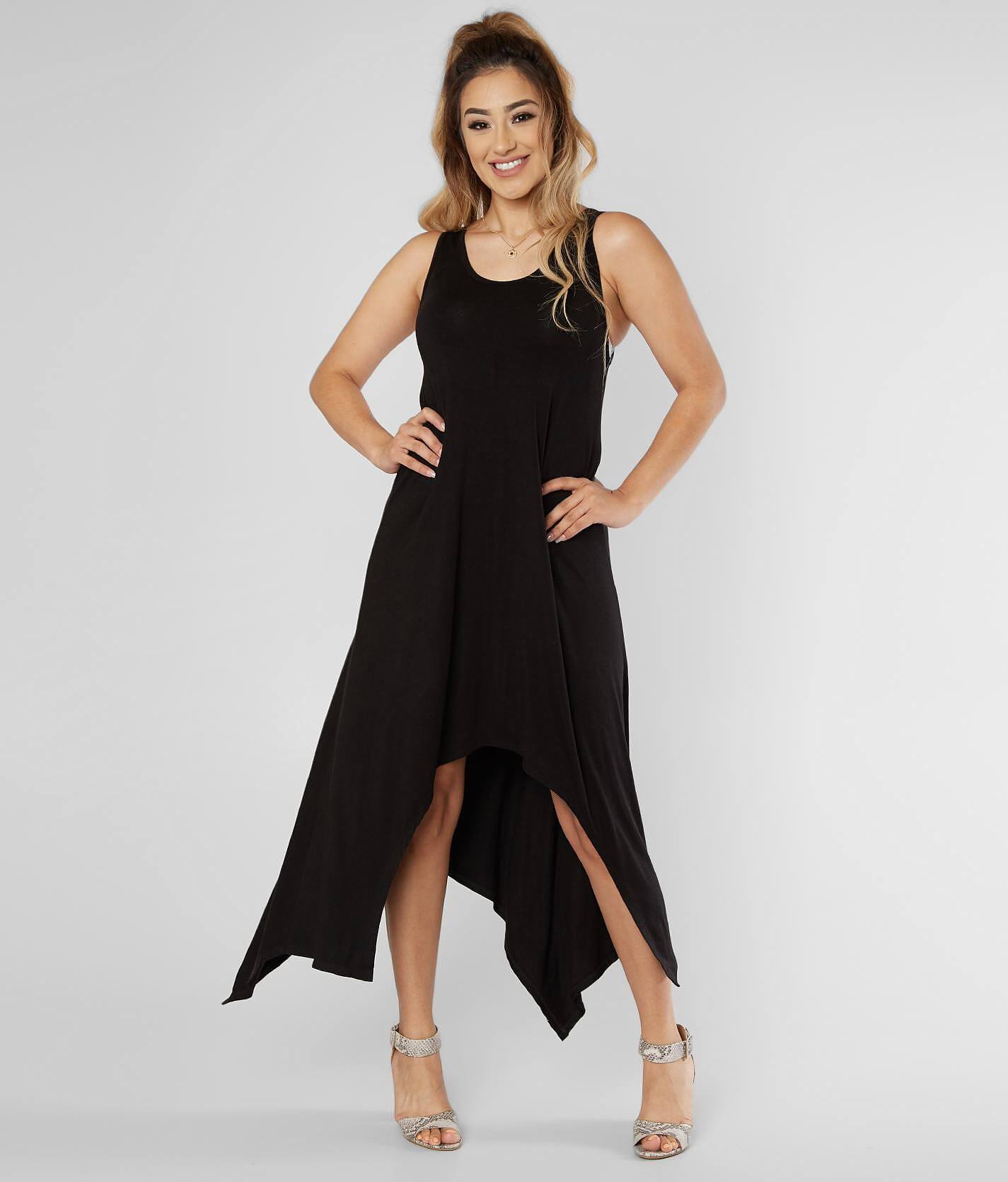 black handkerchief hem dress