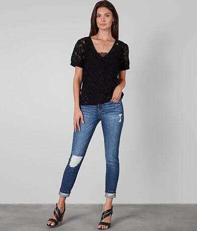 Buckle Black Eyelash Lace Tank Top MISC_DETAIL_2