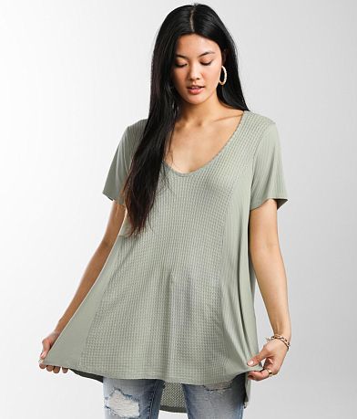 BKE Waffle Knit Tunic Top FULL_RIGHT_SIDE