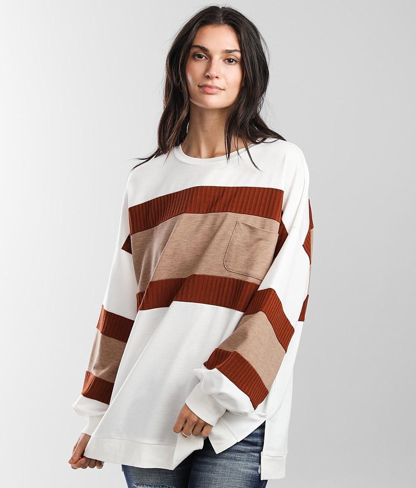 BKE Color Block Pullover front view