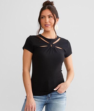red by BKE Cut-Out Top FULL_LEFT_SIDE