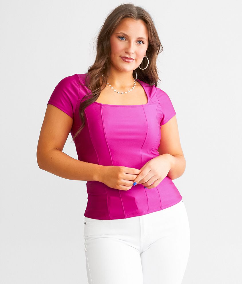 red by BKE Square Neck Corset Top - Women's Shirts/Blouses in Festival  Fuschia