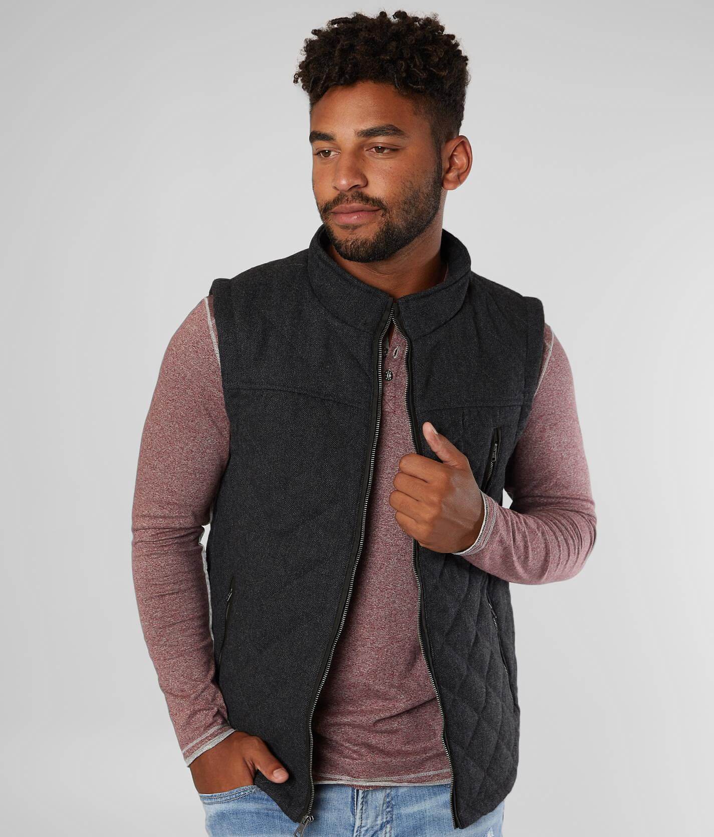 charcoal herringbone vest