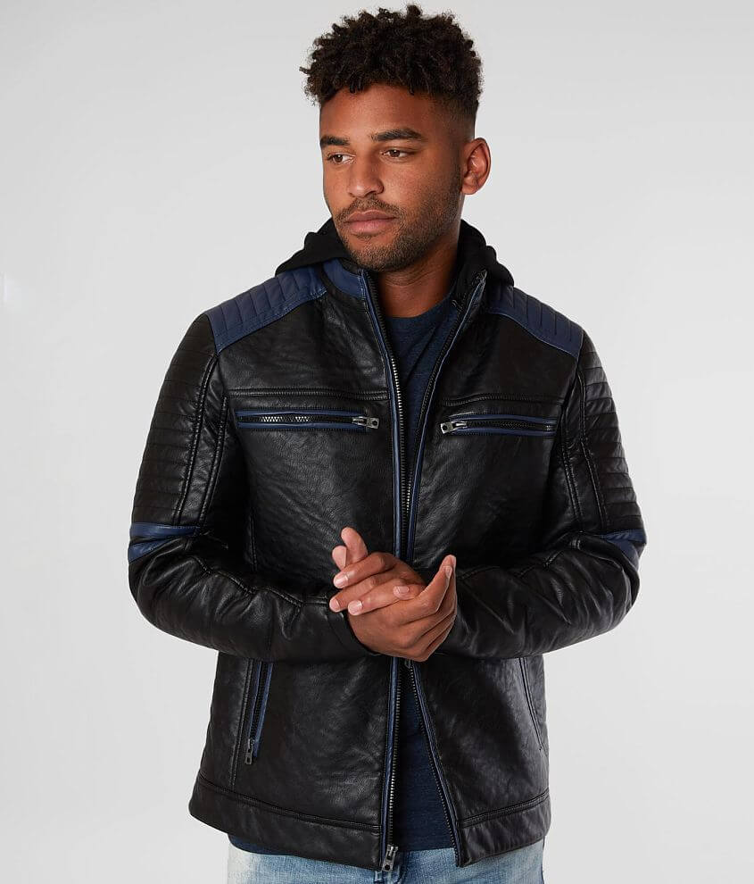 Buckle black shop leather jacket