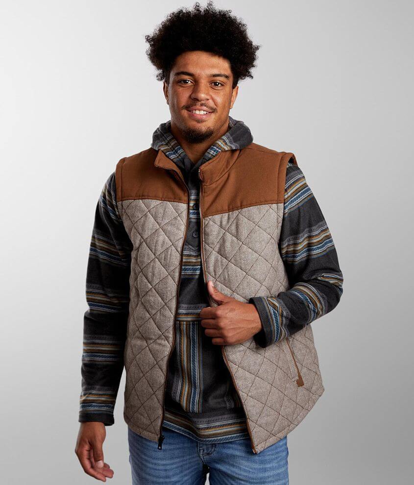 BKE Quilted Wool Blend Color Block Vest front view