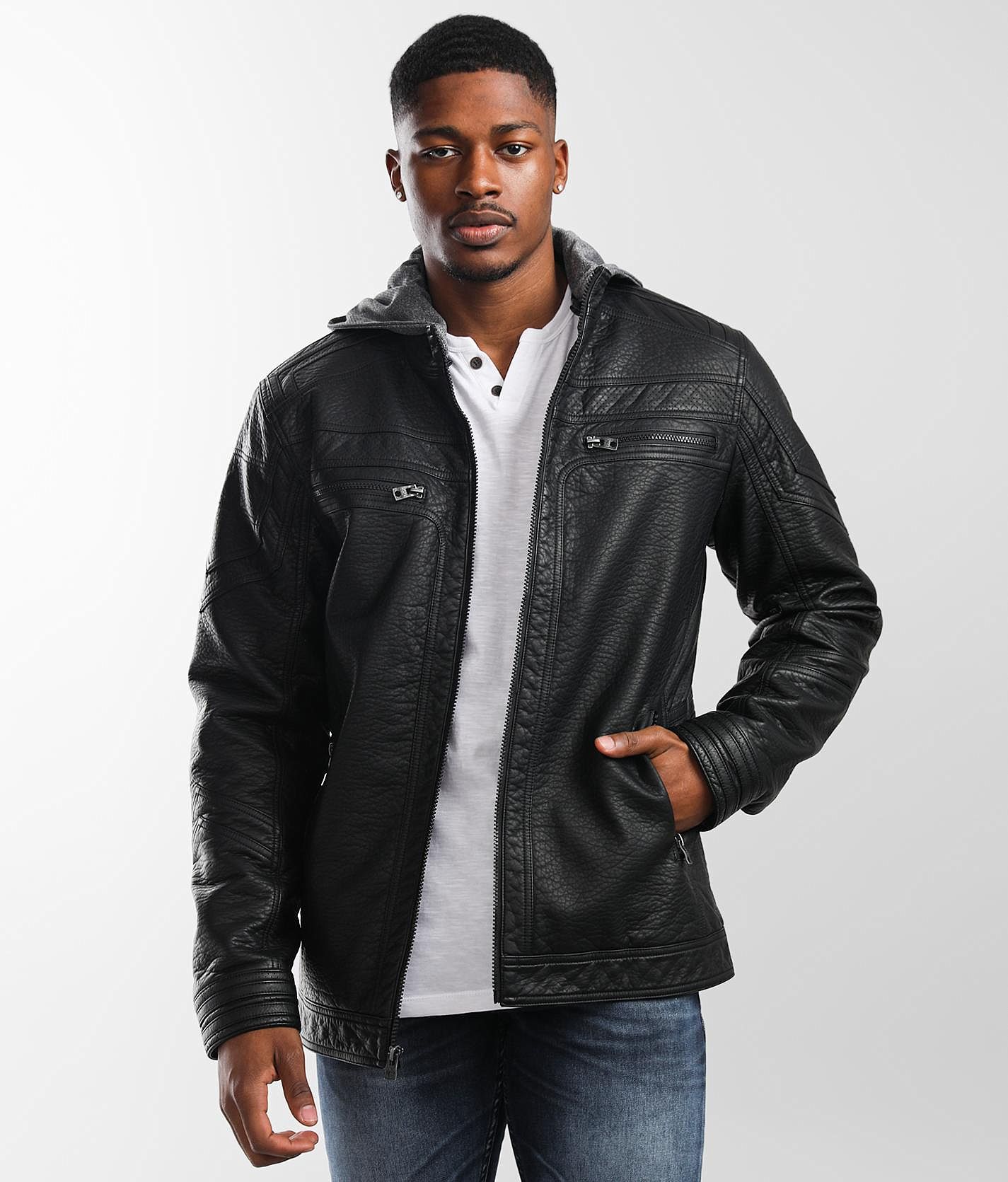 ジャケット・アウター ALUDE buckle design leather short jacket ALUDE buckle design leather short jacket