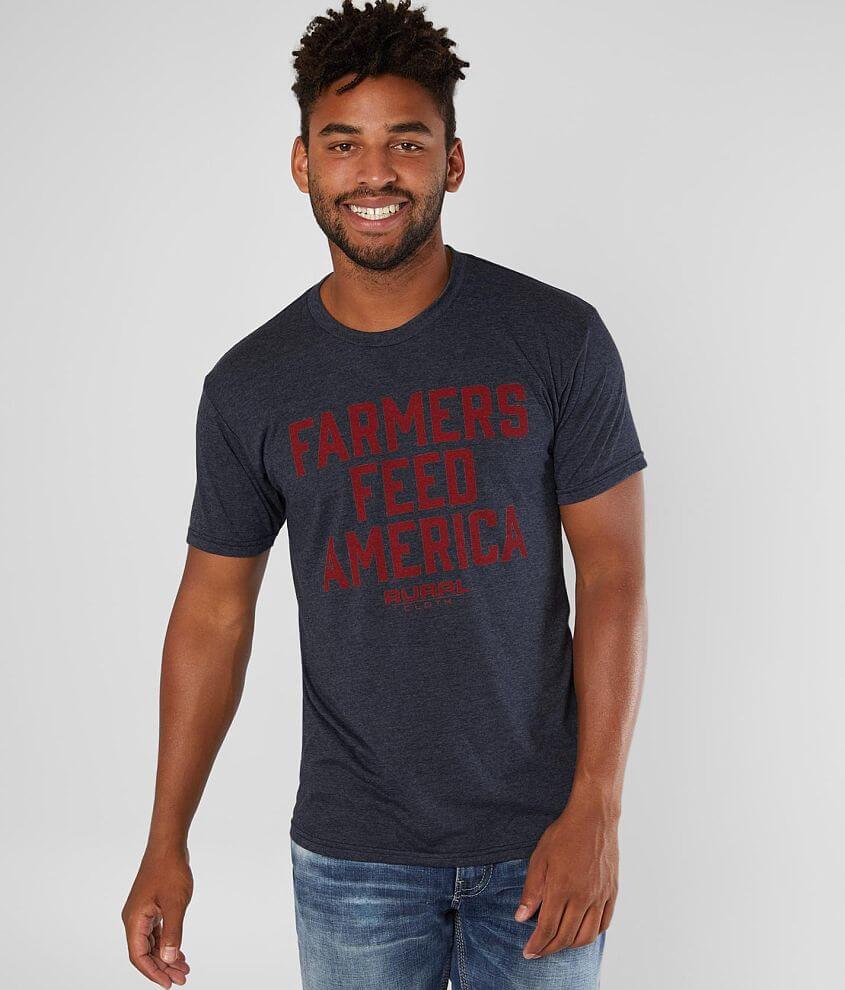 Rural Cloth Farmers Feed America T-Shirt front view