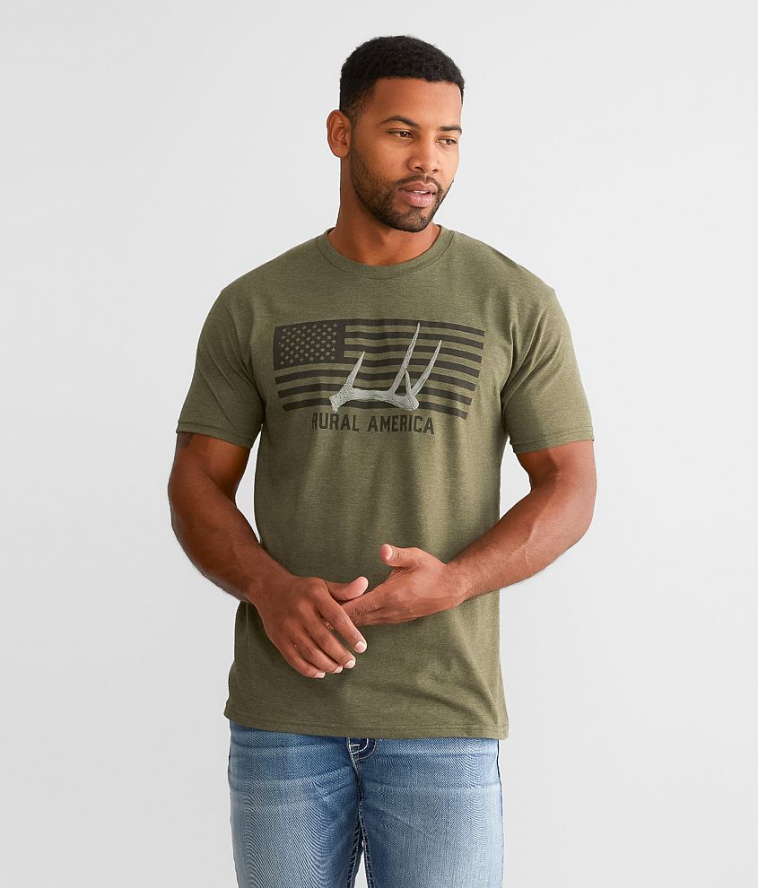 Rural Cloth Antler Flag T-Shirt front view