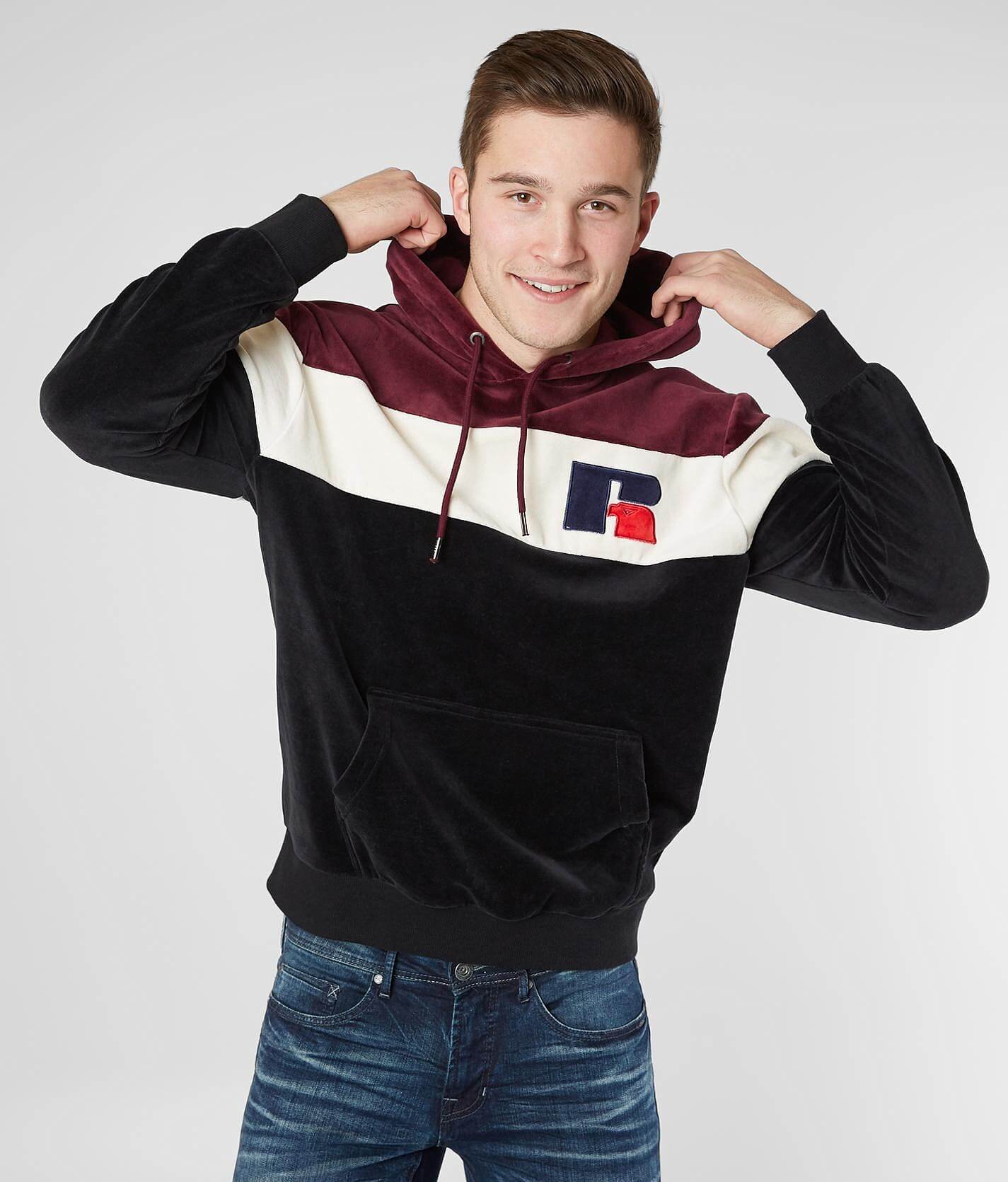 russell athletic velour mens hoodie