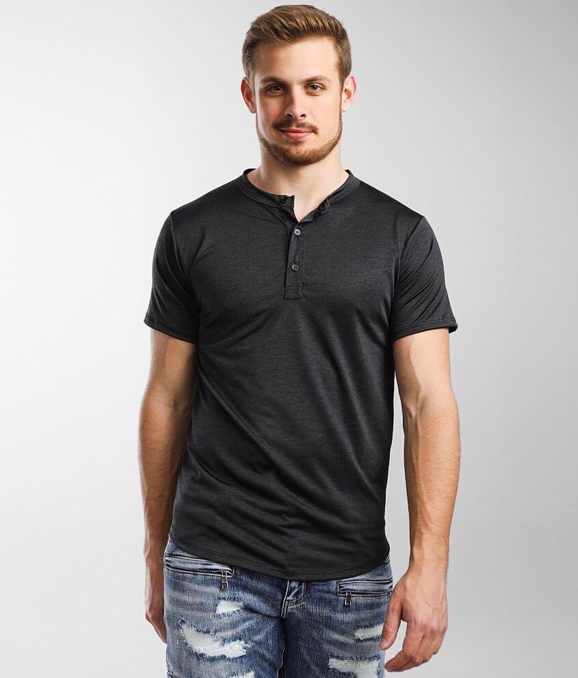 Rustic Dime Performance Henley - Men's T-Shirts in Charcoal Black | Buckle