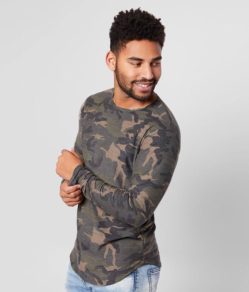 Mens Camouflage Long Sleeve T-Shirt Top 