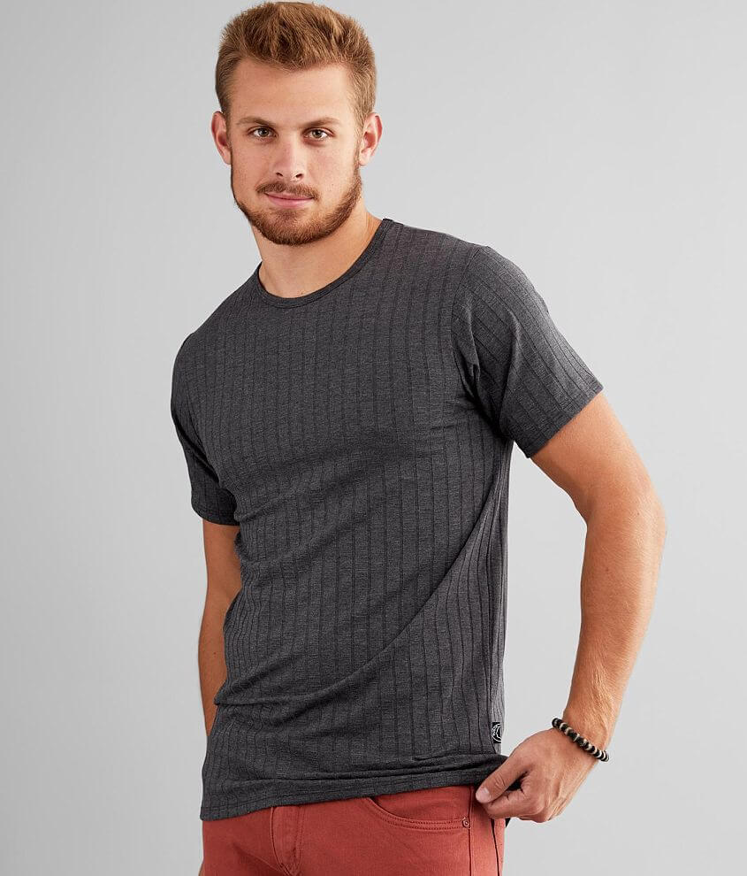 Mens ribbed crew outlet neck t shirts