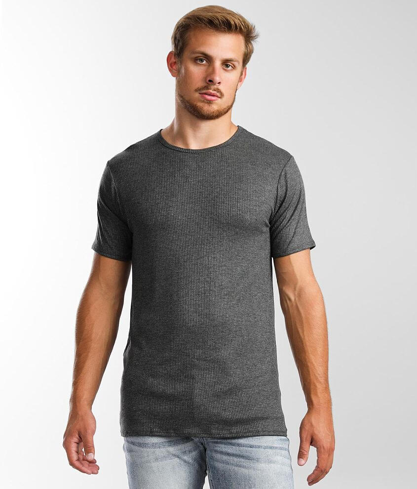 Rustic Dime Ribbed T-Shirt - Men's T-Shirts in Charcoal | Buckle