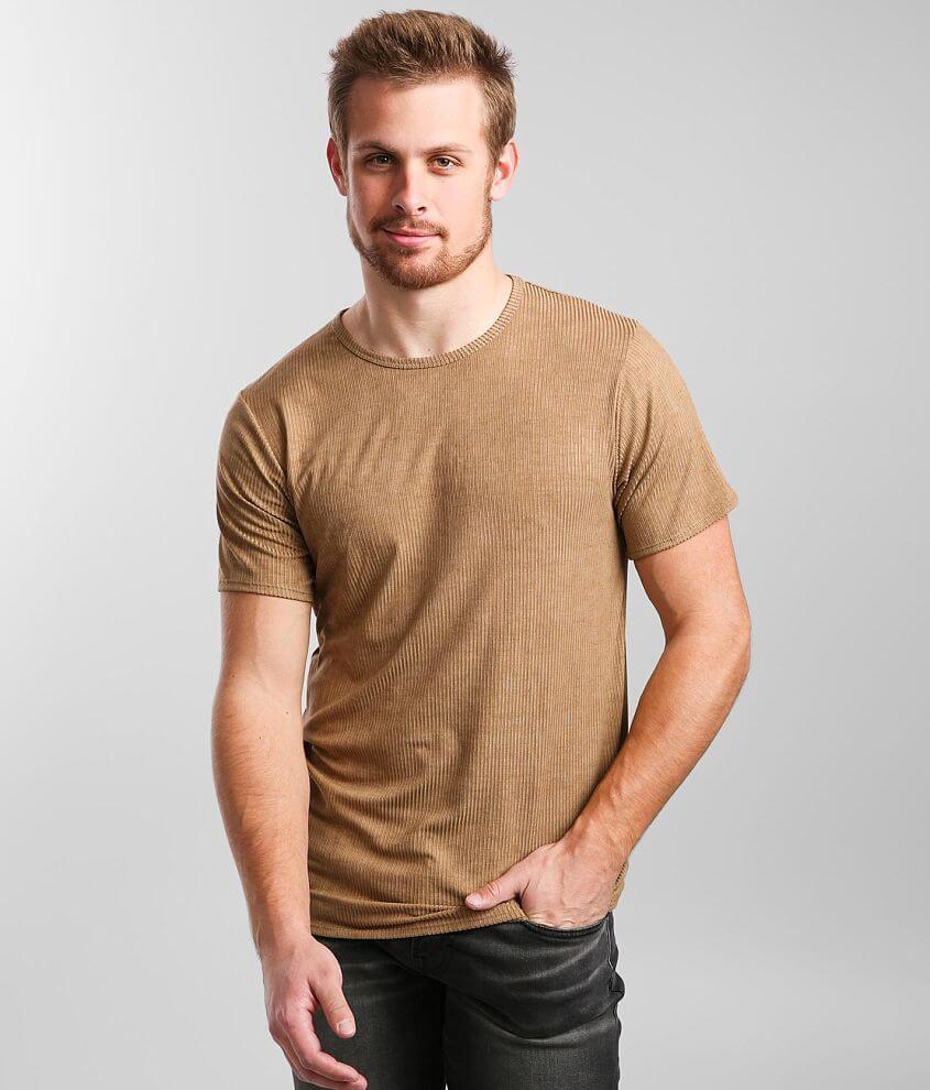 Rustic Dime Ribbed Long Body T-Shirt front view