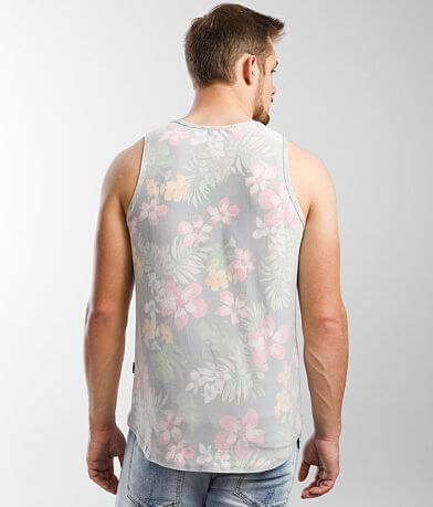 Rustic Dime Push Through Floral Tank Top back view