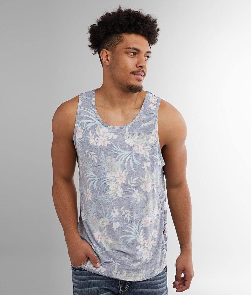 Rustic Dime Tropical Floral Tank Top front view