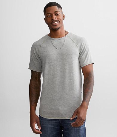 Rustic Dime Brushed Rib Knit T-Shirt - Men's T-Shirts in Grey