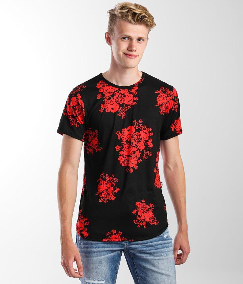 Rustic Dime Floral Print T-Shirt - Men's T-Shirts in Black | Buckle