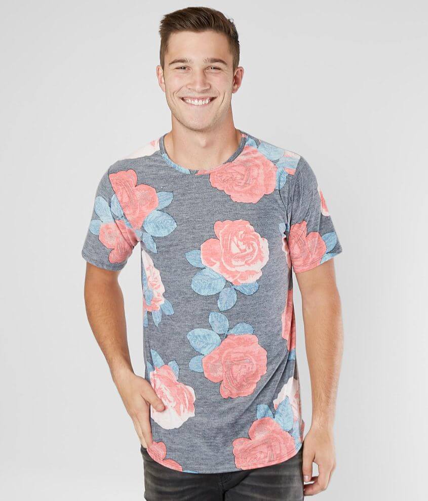 Rustic Dime Floral Long Body Stretch T-Shirt