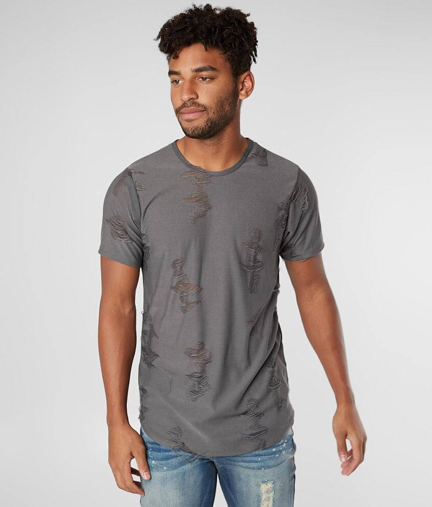 Rustic Dime Shredded T-Shirt - Men's T-Shirts in Dark Grey | Buckle