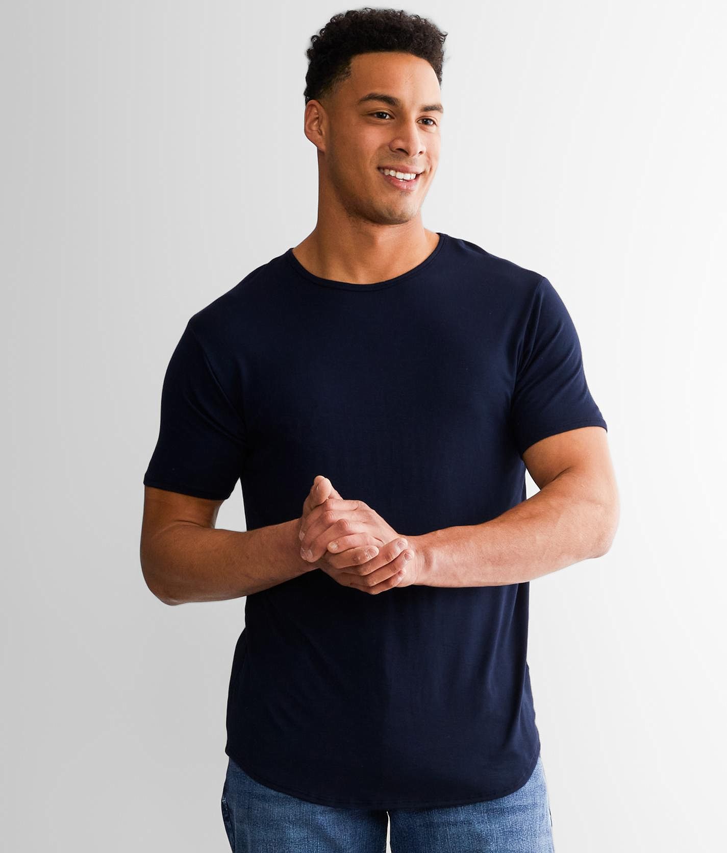 Rustic Dime Long Body T-Shirt - Men's T-Shirts in Navy | Buckle