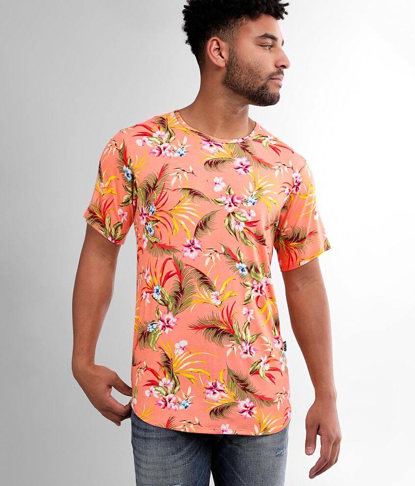 Rustic Dime Tropical Floral T-Shirt - Men's T-Shirts in Peach Pink Blue ...