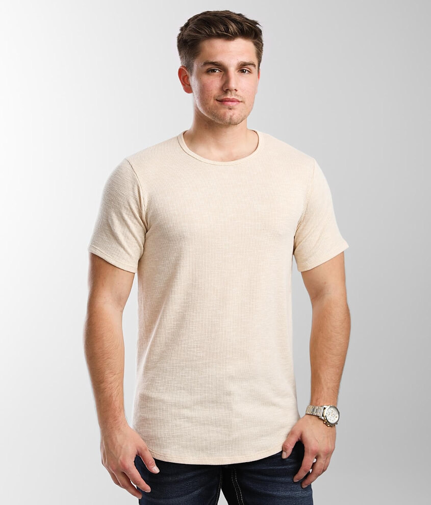 Rustic Dime Ribbed Slub Knit T-Shirt - Men's T-Shirts in Stone | Buckle