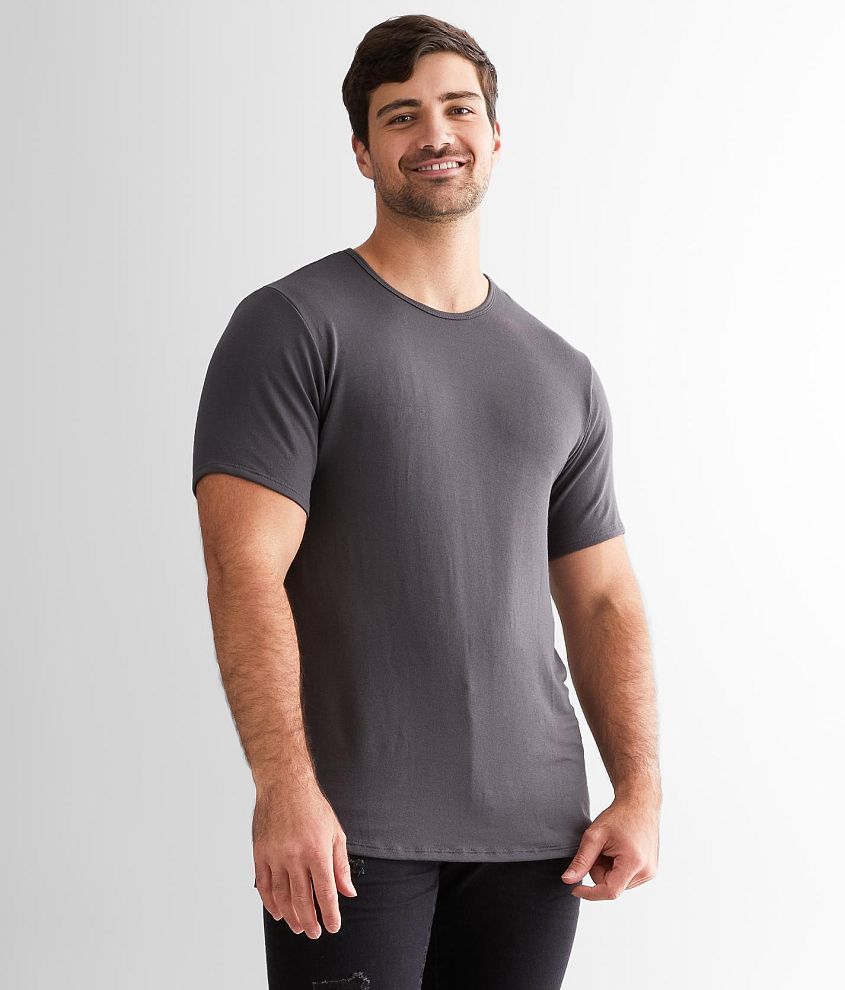 Rustic Dime Stacked Hem T-Shirt - Men's T-Shirts in Dark Grey