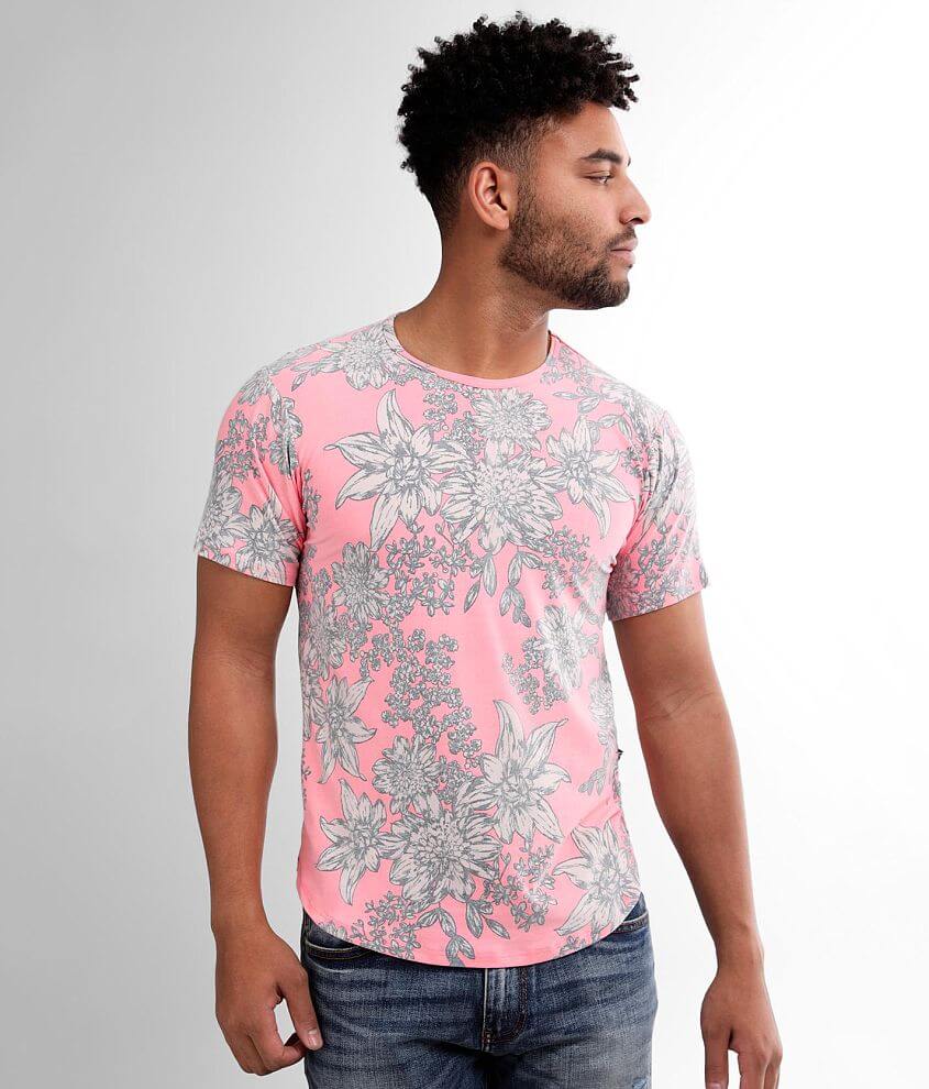 Mens Black and Pink Floral Shirt