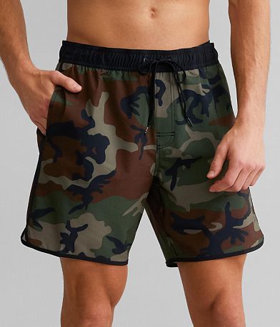 RVCA Eastern Camo Stretch Swim Trunks front view