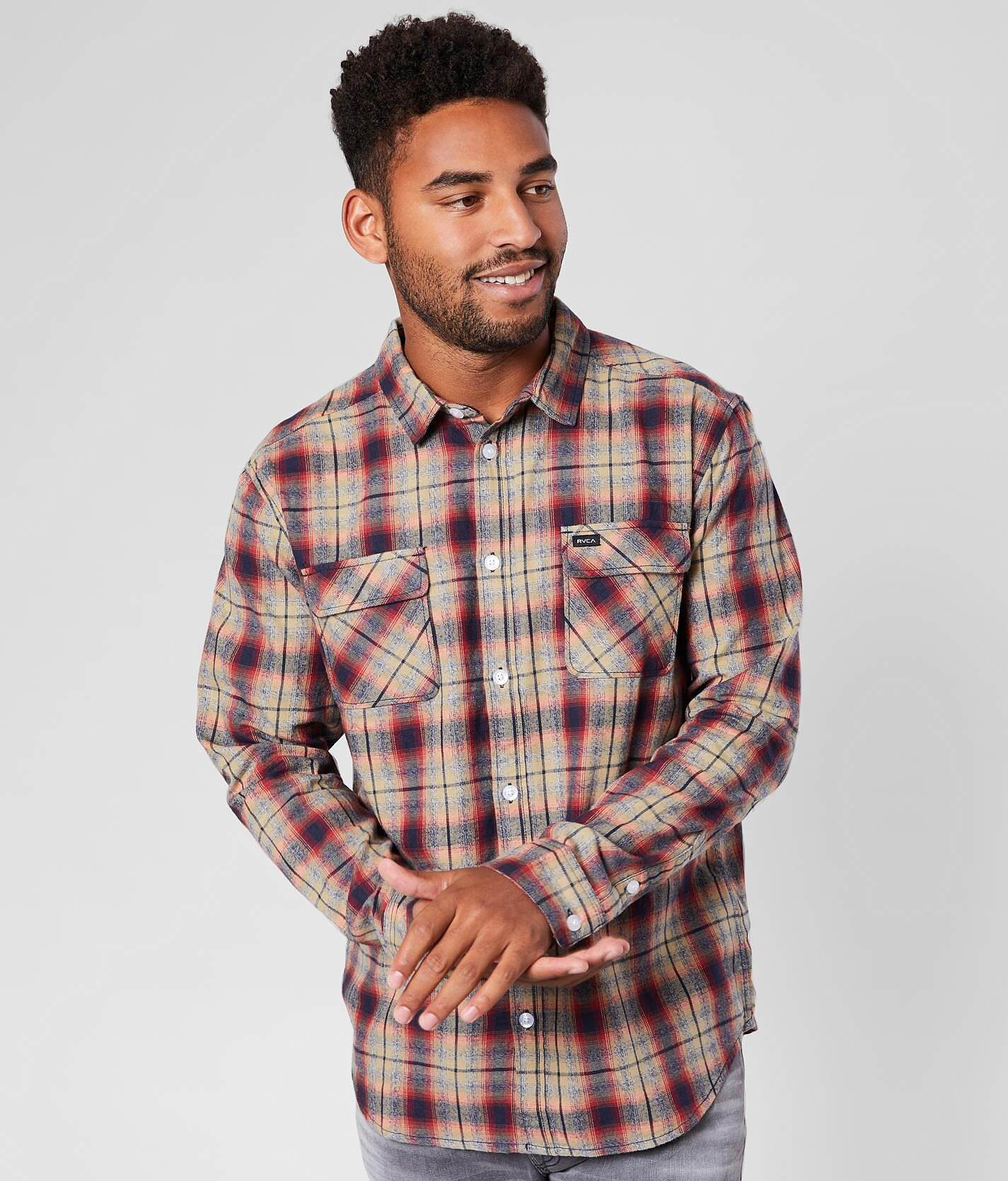 rvca hooded flannel