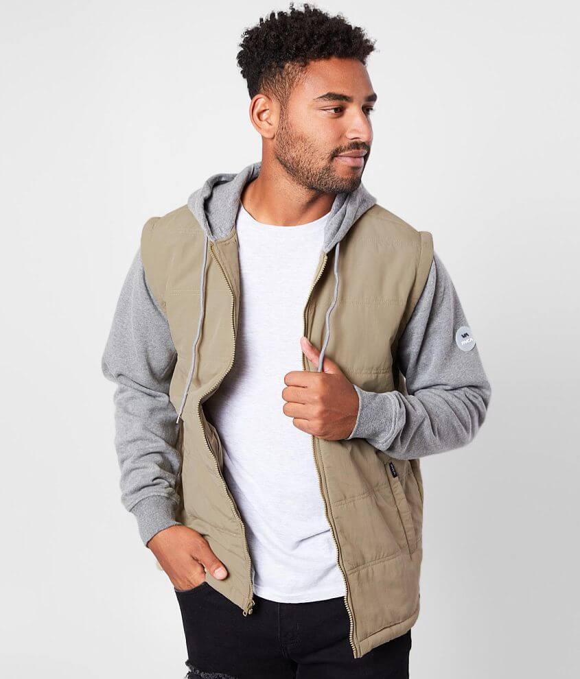 RVCA Logan Hooded Puffer Jacket - Men's Coats/Jackets in Wood | Buckle