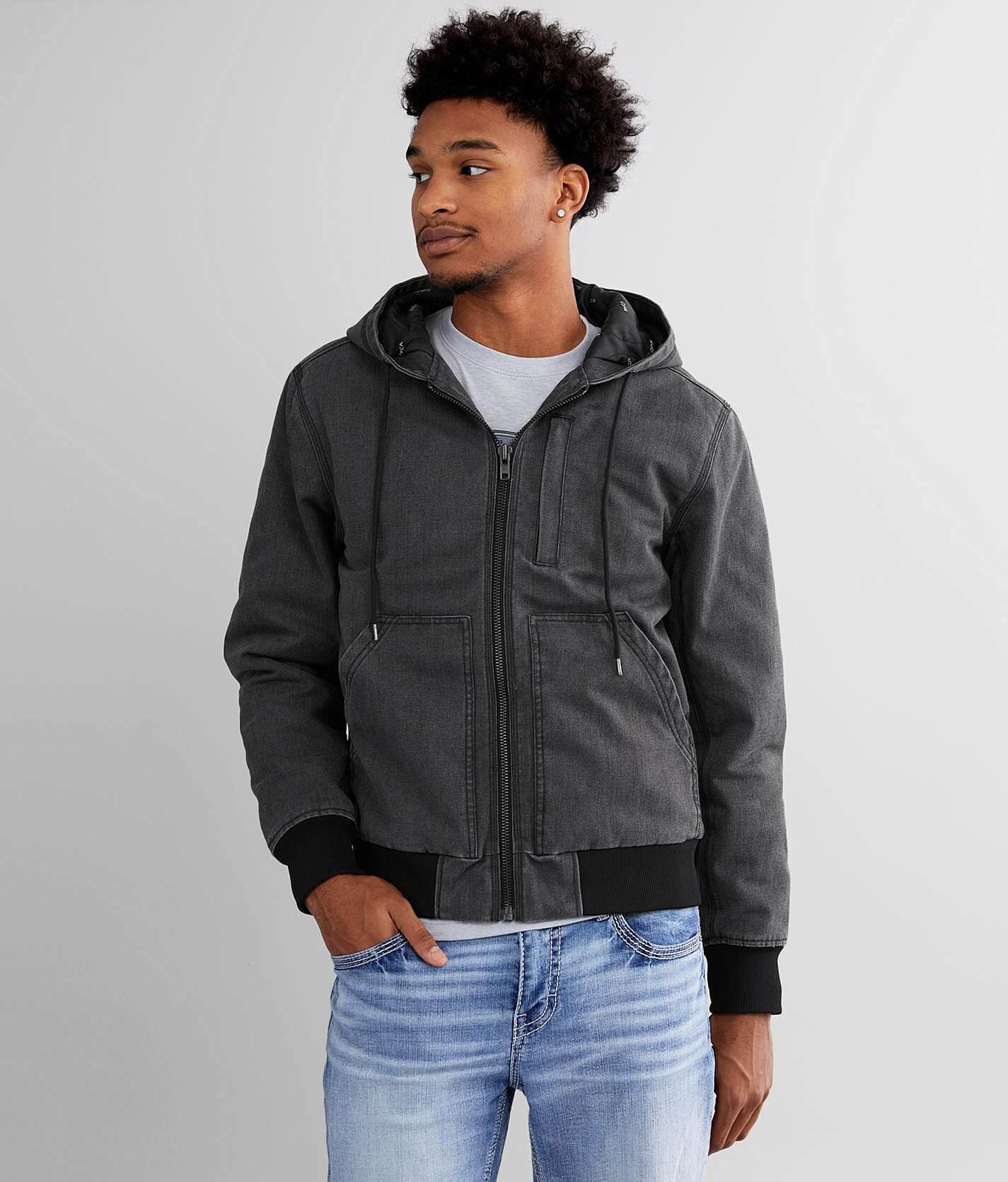 RVCA Canvas Hooded Bomber Jacket - Men's Coats/Jackets in RVCA