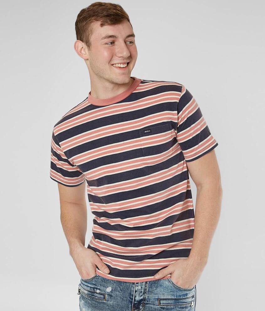 RVCA Lucas Stripe T-Shirt - Men's T-Shirts in Federal Blue | Buckle