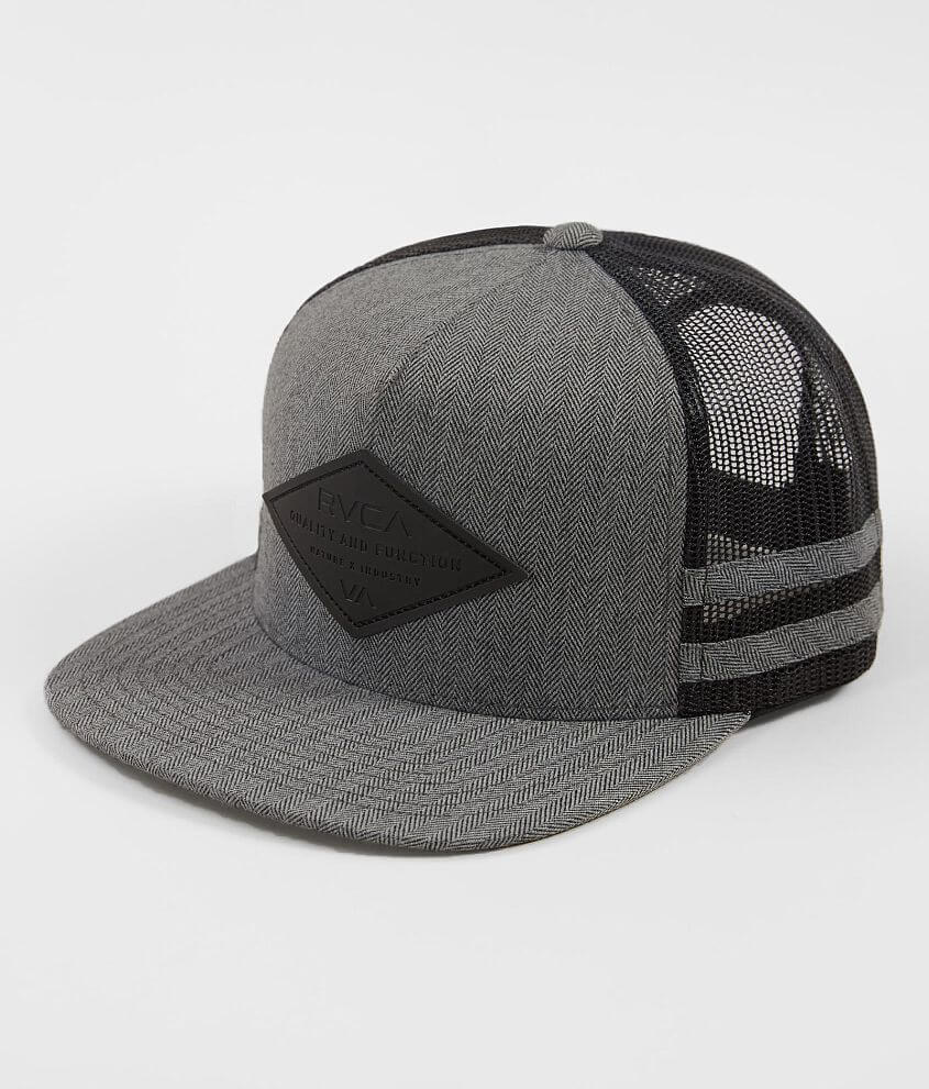 RVCA Stripes Trucker Hat - Men's Hats in Light Grey